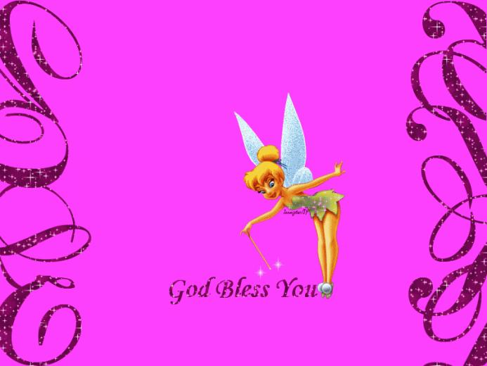 Tinkerbell God Bless You Background