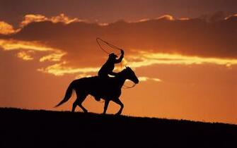 Western Cowboy At Sunset Wallpaper HD