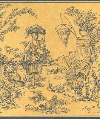 Waverly Country Toile Wallpaper Border