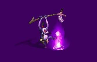 Wallpaper Dance Art Skull Staff Chibi Dota Witch Doctor