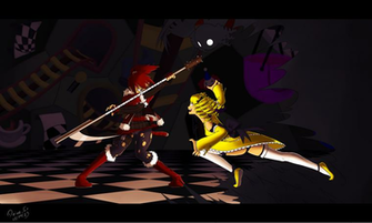 Red Girl Vs Yellow Queen By Deiveex