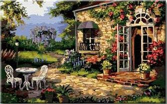 Paint By Number Kit Garden Kitchen 50cm X 80cm Mural Fresco Wallpaper
