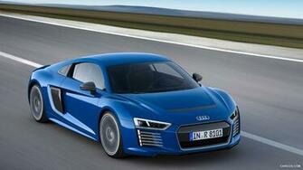 Audi R8 E Tron Magnetic Blue Front HD Wallpaper