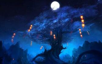 HD Wallpaper Lanterns Floating Around The Tree