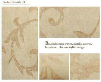 Elegant Scroll Design High End Non Woven Home Wallpaper