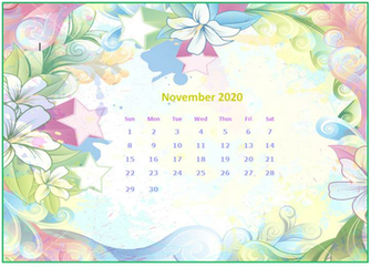 November Desktop Calendar Wallpaper Printable
