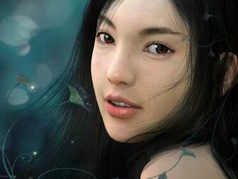 Cg Art Girl Wallpaper Unbrella Sky Some Others