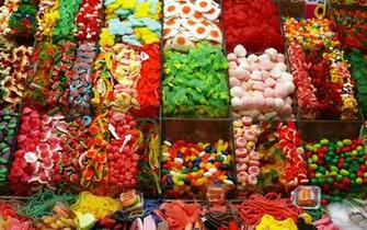 Candy Sweets Different Many Small Store Countertop Market Showcase
