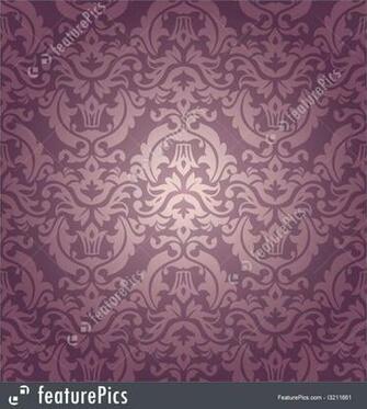 Abstract Patterns Purple Seamless Damask Wallpaper Stock