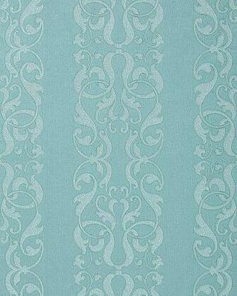 Baroque Wallpaper Decorative Stripes Damask Pattern Turquoise