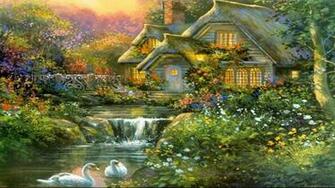 HD Wallpaper Thomas Kinkade Paintings For Desktop X Kb