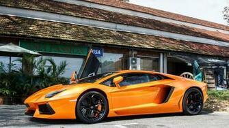 Wallpaper Lamborghini Lp Orange Cars Side 4k