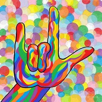 Asl I Love You On Bubble Background Painting By Eloise Schneider Mote