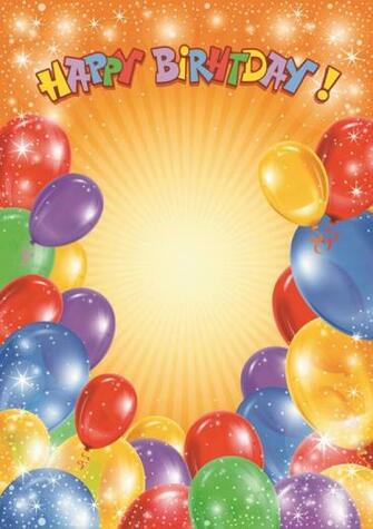Happy BirtHDay Colorful Balloons Background Set Vector