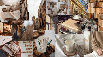 Brown Aesthetic Board Laptop Wallpaper