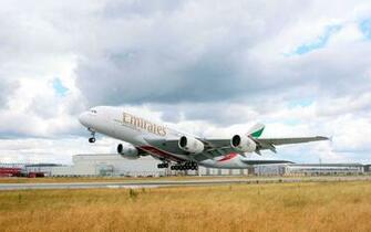 Wallpaper Emirates Airbus A380 Aircraft Plane