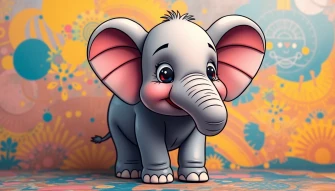 Cut Cool Cartoon Elephant Wallpaper