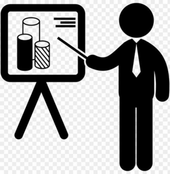 Businessman Presenter Presenting Business Stats Graphic