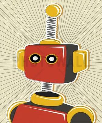 Retro Robot Wall Mural Photo Wallpaper Photowall