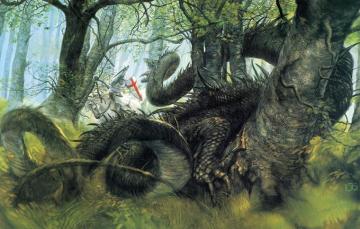 Wallpaper Forest Fantasy Dragon Knight George And The