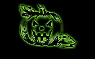 Glowing Green Jack O Lantern Wallpaper