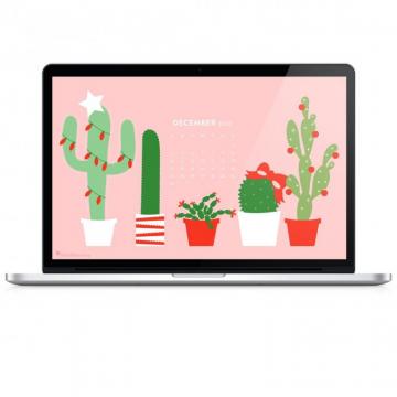 December Christmas Cactus Calendar Wallpaper Sarah Hearts