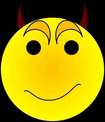 Smiling Yellow Facewith Devil Horns Wallpaper
