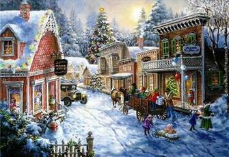 Christmas Shops Wallpaper HD