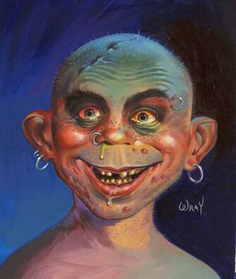 Ugly Nasty Gollum Alfred Neumann HD Wallpaper Art Fantasy