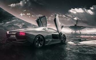 Wallpaper Of Lamborghini Reventon Car Aircraft Black Background