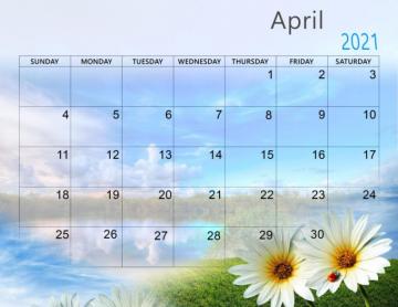 Cute April Calendar Wallpaper For Children