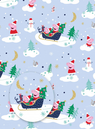 Amazon Peppa Pig Christmas Wrapping Paper Sheet Tag