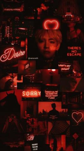 Wallpaper V Bts Red And Black Dark