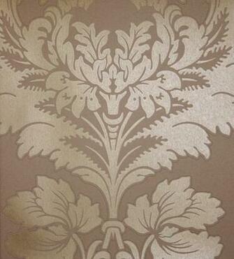 Hovingham Wallpaper Large Damask Design In Gold On Brown