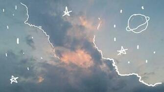 Bambi Beautiful Clouds Color Doodle Grunge Hippie