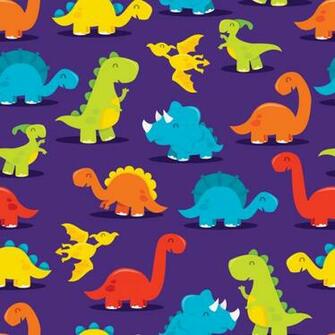 Cute Dinosaurs Background Fun Pattern Art