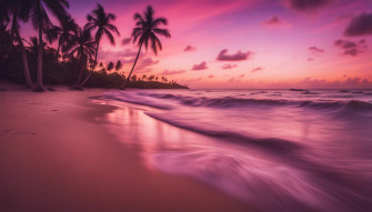 Tropical Beach Sunset Wallpaper