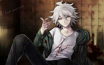 Blood Dangan Ronpa Gray Eyes Hair Harano Komaeda Nagito Short