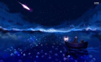 Rowboat On The Dark Sea HD Wallpaper