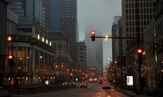 Street Cars Fog Rain City Wallpaper Background