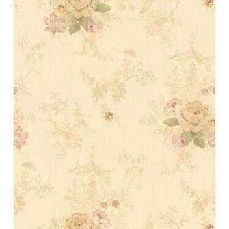 Brewster Beige Romantic Floral Wallpaper