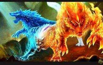 Wallpaper Gemini Heroes Of Newerth Hon Fire Ice Wolf