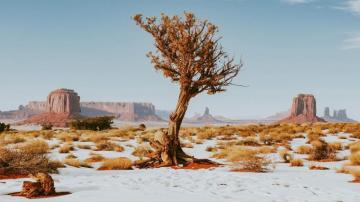 Winter In Monument Valley By Bake Kujira R Wallpaper