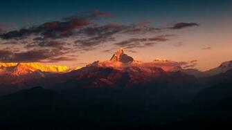 Himalaya Afterglow Mountain Himalayas Range Cloud