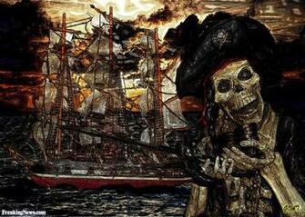 Skeleton Pirate With Ghost Ship Pictures