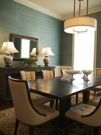 Houzz Photos Dining Room Grasscloth Wallpaper Like