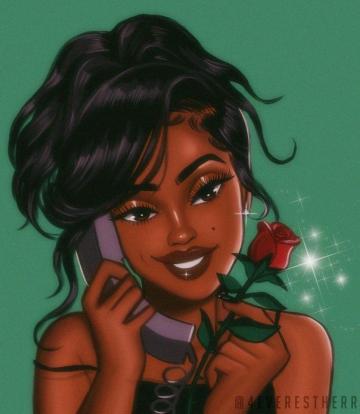 Black Girl Cartoon Wallpaper Sun