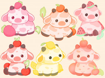 Chibi Cow Wallpaper