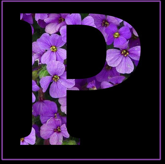 Purple Floral Letter P Wallpaper