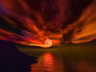 Dark Red Sunset Wallpaper